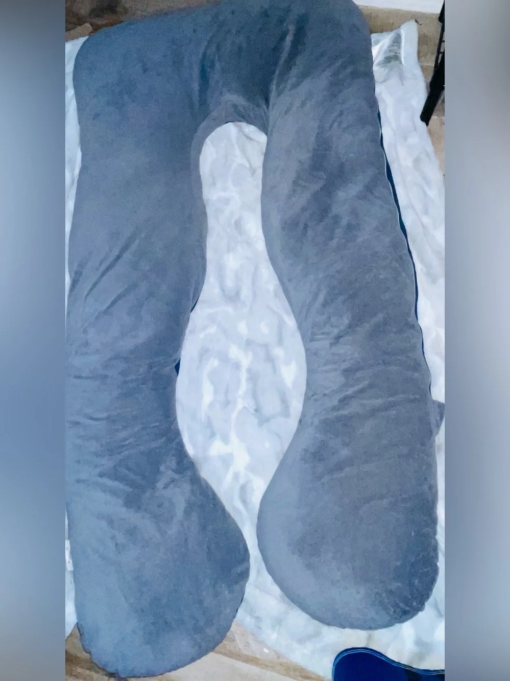 Pregnancy Pillow - Light Gray and Blue